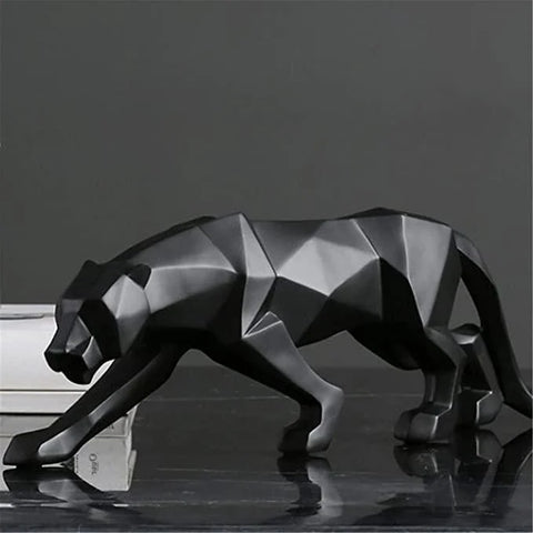 Modern Art Polyresin Geometric Jaguar statue